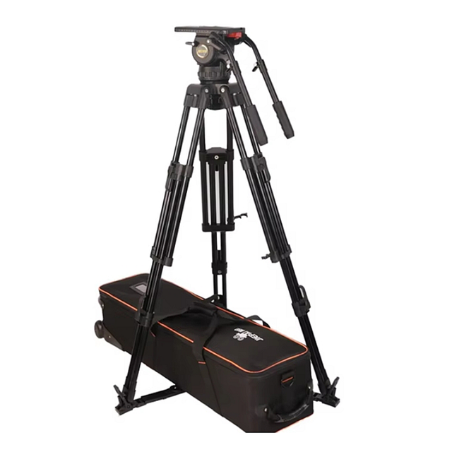 Jiepai V20 Pro Professional Broadcast Heavy Duty Aluminum Tripod +87/-45 Tilt 100mm Bowl -40C +60C Temperature Range for
