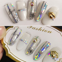 Autocollant pour ongles en mylar Aurora auto-adhésif, transfert facile pour vernis gel, manucure en salon, DIY, autocollant pour ongles en mylar Aurora