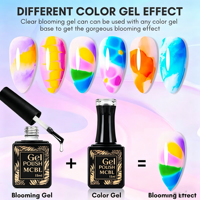 Gel Blooming OEM à Marque Privée, Gels UV LED Effet Marbre pour Ongles, Peinture à Ongles pour DIY, Couleurs Florales et Aquarelles pour Nail Art