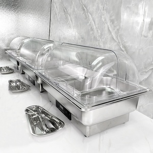 Ensemble buffet <span class=keywords><strong>de</strong></span> chauffe-plats électriques en acier inoxydable pour hôtel restaurant traiteur présentoir chauffant nouvel équipement <span class=keywords><strong>de</strong></span> <span class=keywords><strong>cuisine</strong></span> - Product Image 4