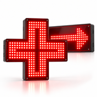 Panneau d'affichage LED en acrylique rouge personnalisé pour intérieur, enseigne lumineuse pour pharmacie, chiffres clignotants, logo LED, enseigne lumineuse