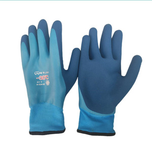 L303 Cold Resistant <b>Gloves</b> -30C Waterproof Anti-Slip Blue Latex Coated For Cold Storage Aquaculture Farming - Product Image 1