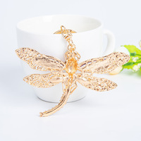 Nuevo Llavero de Lujo con Diseño de Libélula y Pedrería, Colgante de Insecto de Cristal para Mujer, Accesorio para Bolso, Regalo Exquisito