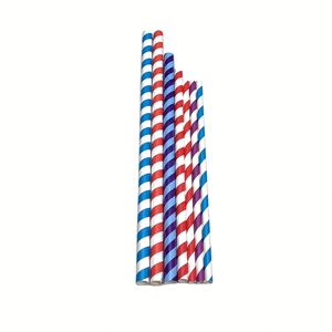 หลอดดูดน้ำกระดาษลายทางหลากสีแบบใช้แล้วทิ้ง เป็นมิตรกับสิ่งแวดล้อม - Product Image 3