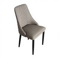 Chaise de salle à manger moderne en métal, cuir blanc et orange, légère et durable, mobilier de maison