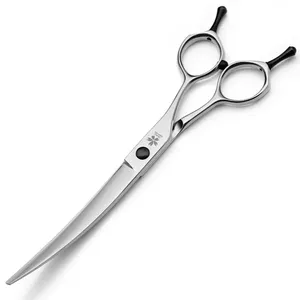 Cherry pet curved scissors 7.0 7.5 inch selected vg10 material black tail black screw up curved scissors Down Warped dog hair