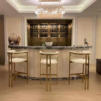 Tabourets de bar en acier inoxydable haut de gamme pour cuisine, chaise haute, mobilier de café moderne de luxe, chaises de bar