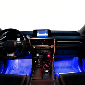 4 pièces DC 12V bleu LED voiture éclairage intérieur atmosphère charge lampe décorative pour voiture intérieur Auto éclairage - Product Image 1