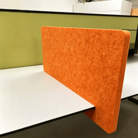 Panneau de séparation de bureau en feutre PET coloré, acoustique, pour l'intimité, coins arrondis, 65 couleurs, fabrication OEM