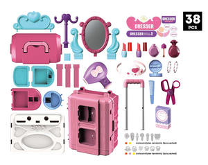 Juego de Cosméticos de Juguete 3 en 1, 38 Piezas, Juego de Imitación de Belleza, Mesa de Maquillaje para Niñas - Product Image 6