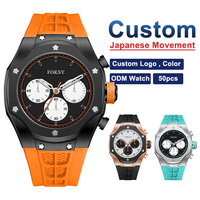 Montre pour homme personnalisée, montres de luxe, mode, chronographe à quartz japonais, montres-bracelets avec logo, acier inoxydable, montre de luxe