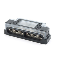 Bloc de distribution d'alimentation 0/4 AWG x 2 pouces, 0/4 AWG x 6 sorties, distributeur d'alimentation/terre pour amplificateur audio de voiture