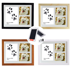 Cadre photo commémoratif personnalisable en bois noir avec empreinte de patte d'animal, impression UV à encre propre, kit d'impression, vente chaude 2023 - Product Image 2