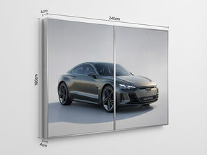 Expositor de Pared Lenticular Modular Grande Lentiprint Hecho en Alemania, 240X240cm, 2 Paneles, 20 LPI, Cuadrado, Aluminio Plateado, Euroclase B - Product Image 5