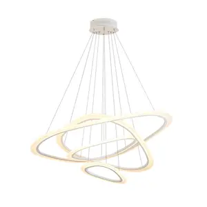 Nordic Lights Western Style Triangle Circle Warm Lighting Led LED crystal glass villa pendant lamp Luxury crystal chandelier