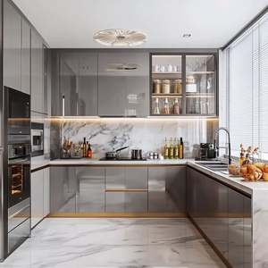 Cocina Completa de Lujo, Diseño Modular de Madera Maciza, Moderna y Ecológica, Muebles de Cocina para Hoteles, Hechos en China - Product Image 5