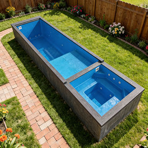 Piscine hors sol de type conteneur avec filtre, pompe et échelle pour jardin extérieur - Product Image 3