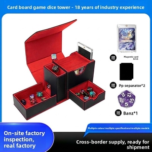 Boîte de rangement pour cartes à collectionner avec fenêtre, en cuir PU, <span class=keywords><strong>Dice</strong></span> Tower, capacité 120+, pour Commander Game <span class=keywords><strong>King</strong></span> - Product Image 3