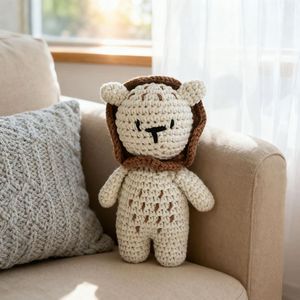 Crochet personnalisé Amigurumi Lion jouet fil doux Mini Lion hochet et PP coton couette éducatif bébé peluche cadeau - Product Image 3