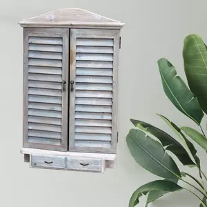 Tarım shabby deklanşör dekoratif ahşap pencere aynası