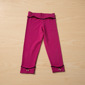 Leggings de algodón de calidad superior para niñas estilo dulce con dobladillo en contraste perla colgando tobillos longitud disponible para la venta - Product Image 3