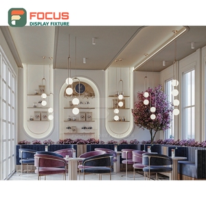 Exhibidor de Productos de Café Estilo Boutique, Acabado con Aspecto de Madera, Diseño de Estantes Abiertos, Exhibidor para Cafetería - Product Image 2