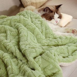Couverture pour animaux de compagnie de luxe, écologique, hypoallergénique, durable, en polaire d'agneau, motif Hibiscus, pour chats et chiens, toutes saisons - Product Image 1