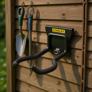 Gancho de pared Stanley para herramientas de jardín, soporte de almacenamiento metálico negro montable - Product Image 3