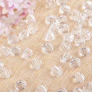 <b>Acrylic</b> Hexagon Cut Beads 8-12mm <b>White</b> Loose Beads For Jewelry Making Bulk Pack - Product Image 1