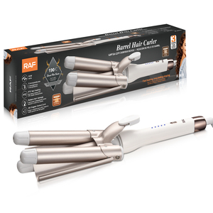 Fer à boucler triple baril 60W avec chauffage rapide PTC, 5 réglages de température et cordon rotatif à 360 degrés - Product Image 1