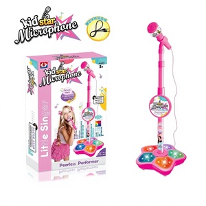 Cadeau pour enfants, microphone mignon avec support, lumière clignotante pour le karaoké, jouets musicaux pour enfants - Product Image 3