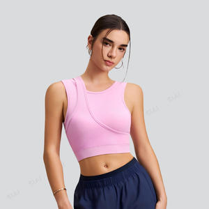 Sujetador Deportivo Ligero Sin Costuras para Mujer, Talla Grande, con Logotipo Frontal, Transpirable, Soporte Medio, Top Corto para Yoga, Fitness, Ejercicio y Gimnasio - Product Image 1