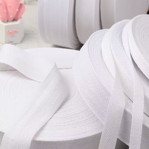 Ready Goods Bleached White 5CM 50Y Woven <strong>Cotton</strong> Herringbone Strap for Garment Accessories - Product Image 4