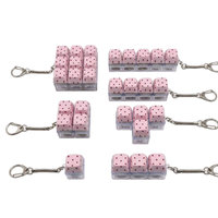 Vente Flash : Porte-clés anti-stress Dragon Fruit à pois, avec boîtier PC transparent et interrupteur tactile