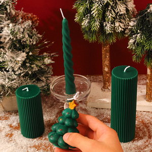 Home Holiday Decoration Christmas Decorative <b>Candle</b> Aromatherapy Soy Wax Christmas Tree <b>Candle</b> Cylindrical Pillar <b>Candles</b> - Product Image 3