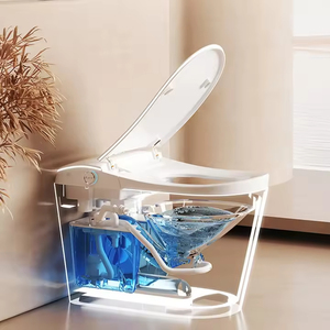 WC intelligent moderne 2026 avec ouverture/fermeture automatique, capteur <span class=keywords><strong>de</strong></span> pied, affichage numérique, siège chauffant et bidet à siphon - Product Image 3