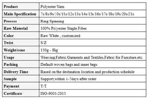 <span class=keywords><strong>เส้นด้าย</strong></span>โพลีเอสเตอร์ <span class=keywords><strong>100</strong></span>% แบบริงสปัน สำหรับพรม ผ้าถัก ความแข็งแรงสูง ป้องกันการเป็นขุย 7-21 เส้น ผลิตจากโรงงานโดยตรง - Product Image 5