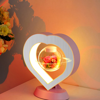Lampe de maison intelligente en acrylique moderne à lévitation magnétique, fleurs préservées flottantes, pour la Saint-Valentin, anniversaire et mariage