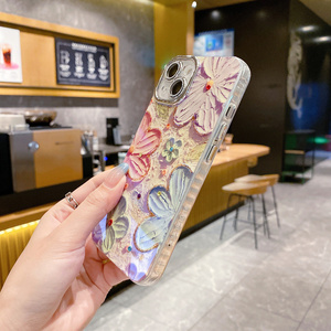Funda para iPhone 15 Pro Max con Diseño de Pintura al Óleo de Flores, para Modelos 15, 14, 13, 12 y 11, con Película Protectora para la Lente - Product Image 4