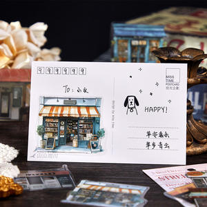 20 unids/pack pegatinas para mascotas calle esquina paseo serie de casas paisajismo manual DIY Material pegatinas decorativas - Product Image 3