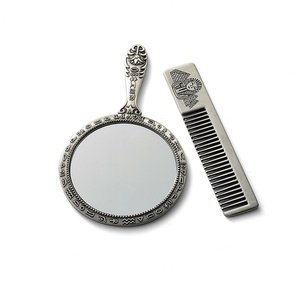 Miroir de poche de haute qualité avec peigne, en alliage de zinc, style égyptien - Product Image 2