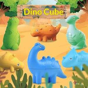Cubo Mágico de Dinosaurio T-<span class=keywords><strong>Rex</strong></span> |   Rompecabezas Transformable 3x3 y 2x2 para Niños Preescolares |   Juego de aprendizaje temprano con temática animal - Product Image 1