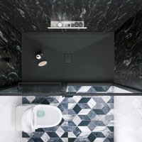 Panneaux muraux de salle de bain en surface solide personnalisés en gros GM, panneaux muraux de douche