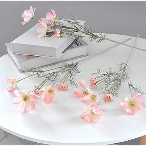 Fleur artificielle Cosmos à 6 têtes, décoration intérieure en <span class=keywords><strong>soie</strong></span>, bouquet en <span class=keywords><strong>soie</strong></span> pour meuble TV, accessoire <span class=keywords><strong>de</strong></span> photographie - Product Image 4