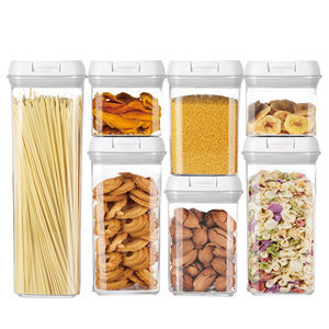 Kín thực phẩm lưu trữ container ngũ cốc container 7 piece set với dễ dàng locke có nắp đậy bpa free nhựa cho nhà bếp đựng thức ăn lưu trữ