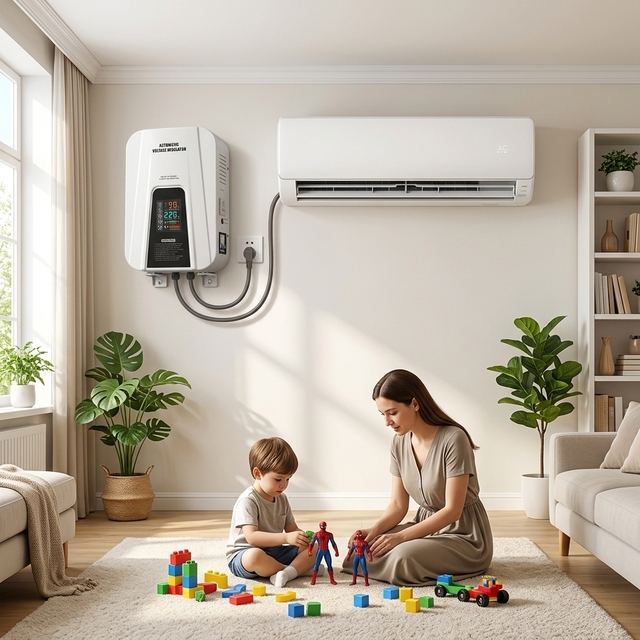 Single-Phase High-Precision Automatic AC AVR 5000VA Voltage Stabilizer with Digital Display for 2HP Air Conditioner