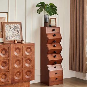 Buffet de style vintage en bois massif, commode polyvalente et artistique, meuble de salon - Product Image 3
