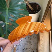 Pince à cheveux requin élégante et simple en acétate de 10,5 cm avec strass, personnalisable avec logo OEM, style coréen, pour femmes, usage quotidien et soirées