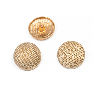 Classic Round Metal Shank <b>Buttons</b> With Embossed Logo Gold Finish Circular Design For Clothing - Product Image 3