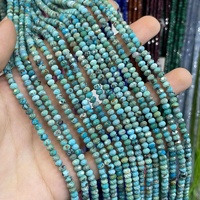 Perles de pierre précieuse naturelle turquoise facettées 3x4mm, perles en vrac pour la fabrication de bijoux, bracelets et colliers DIY, vente en gros